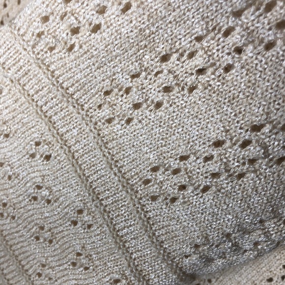 VINTAGE MISS PERNILLA Champagne Delicate Knit Open Cardigan Sweater Size 12 - Picture 14 of 16